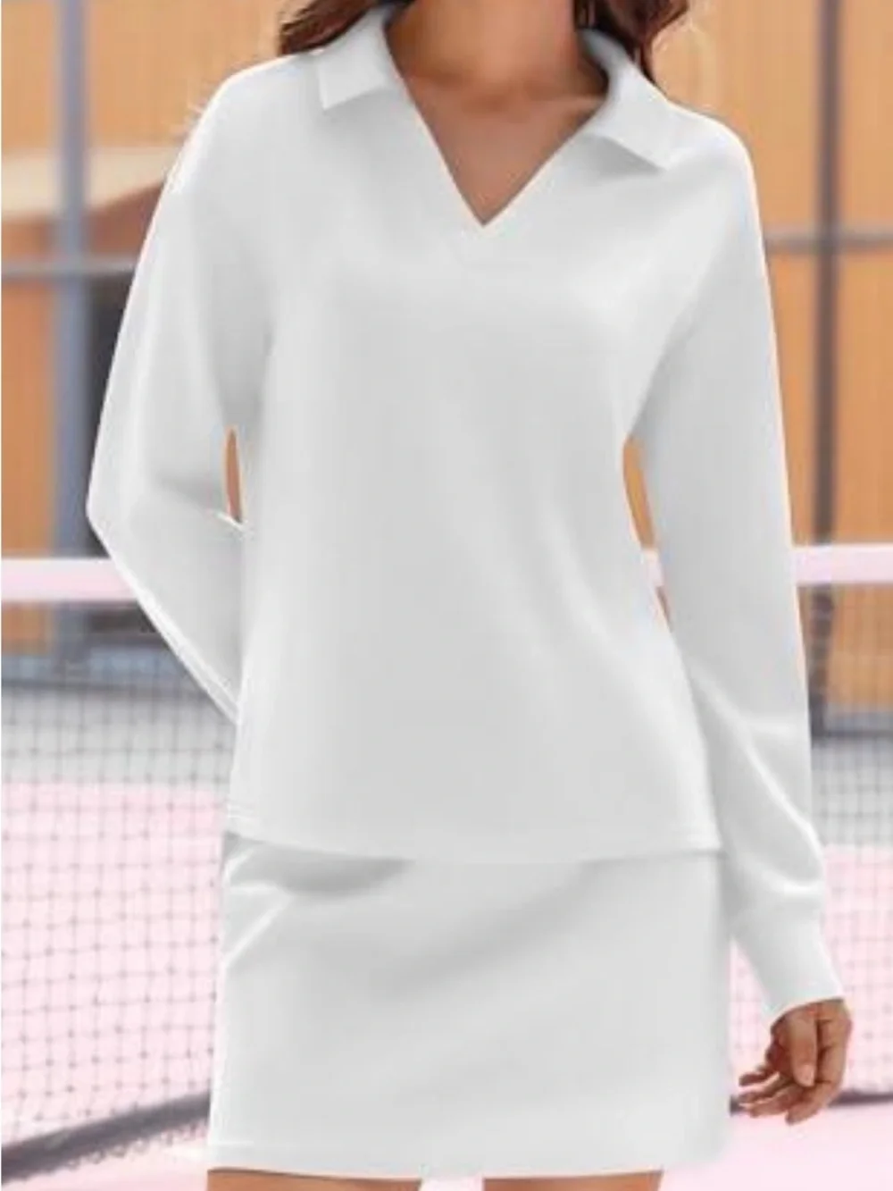 Casly Lamiit Two Piece Set White Tracksuit Skort Matching Set Tennis XL - Picture 2 of 6